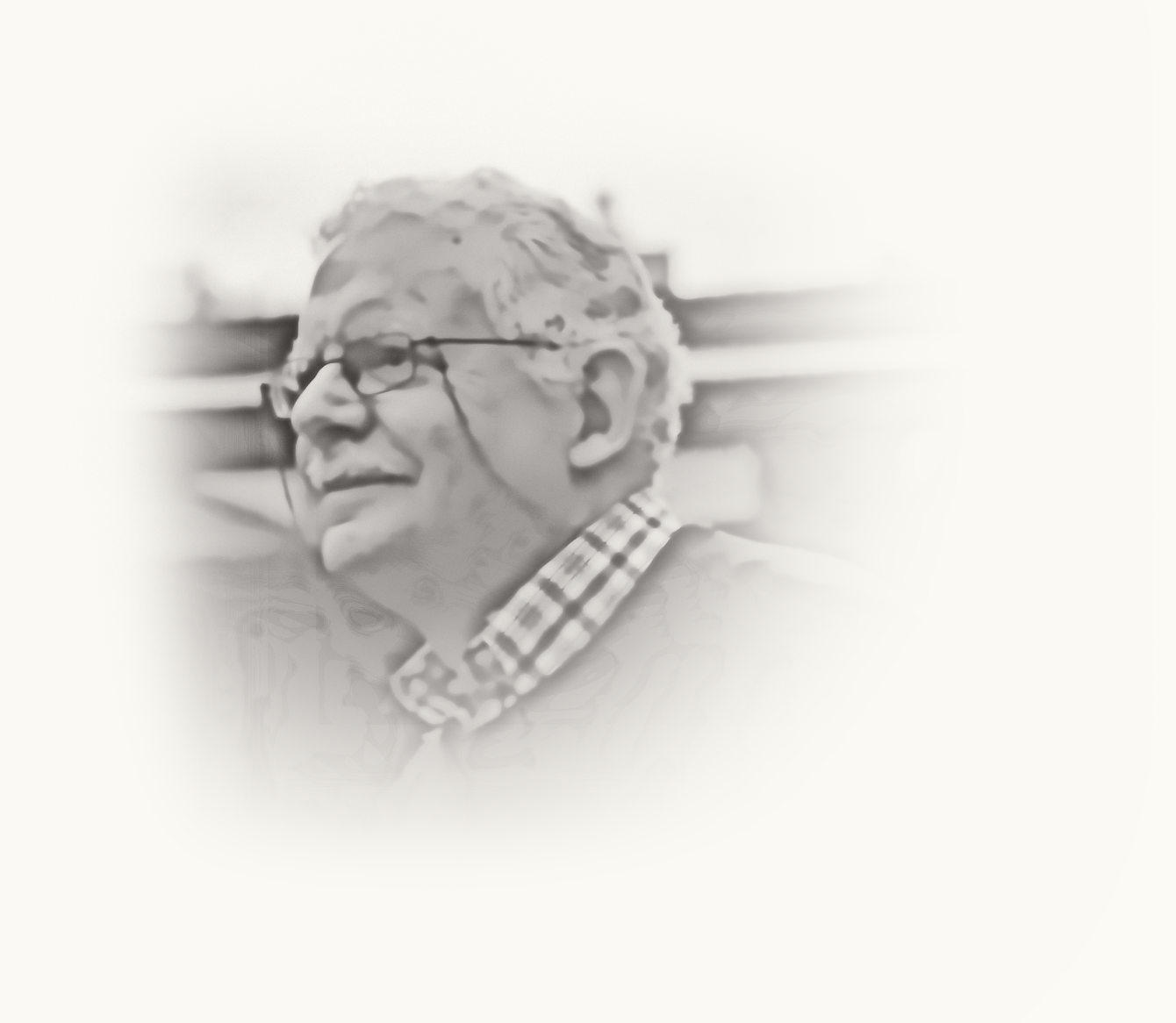 A pencil-sketch portrait of Chuck Lathrop
